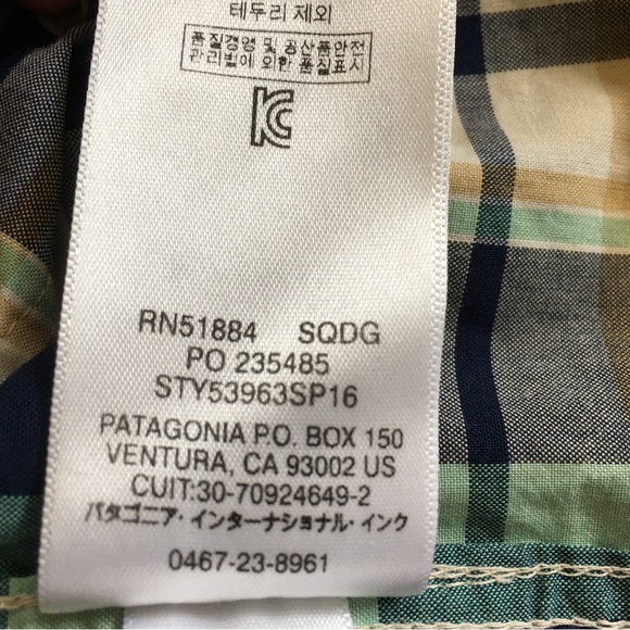 Patagonia Organic  Cotton Plaid Mens Button Up Short Sleeve Shirt XL - Picture 7 of 8